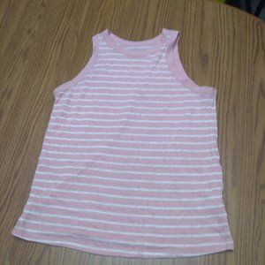 Pink and White Striped Tank Top